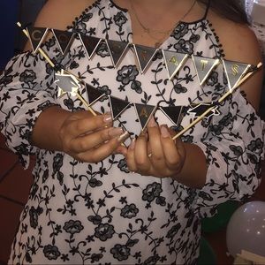 Shoulder Cut out Floral Print Dress